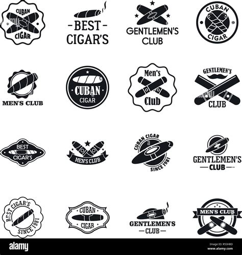 Cigar Logo Set Simple Set Of Cigar Vector Logo For Web Design On White