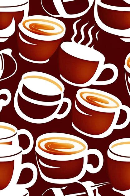 Premium AI Image Seamless Pattern With Coffee Cups