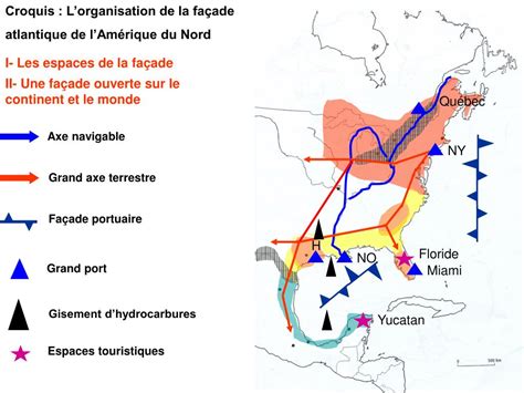 PPT Croquis Lorganisation de la façade atlantique de lAmérique du