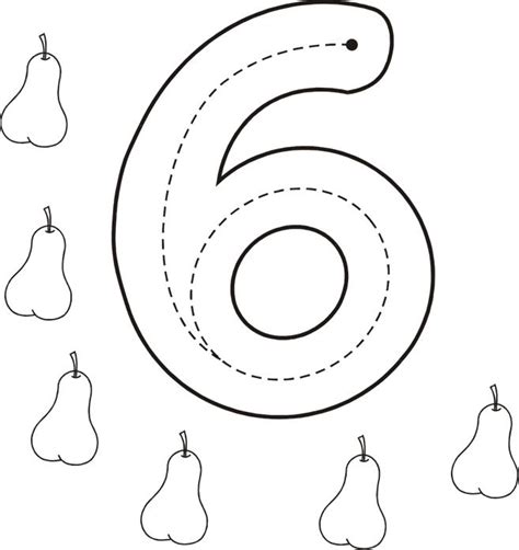 The Number Six Is Made Up Of Pears And Has An Arrow On It