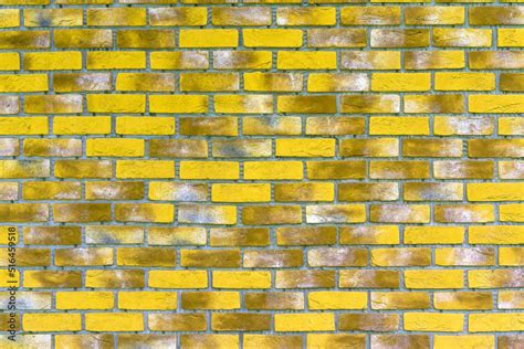 Yellow brick wall. Background of modern interior design. Stock Photo ...