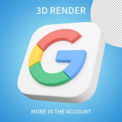 Premium Psd Google Icon D Render On A Transparent Background