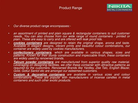 PPT Nikita Containers Private Limited PowerPoint Presentation Free