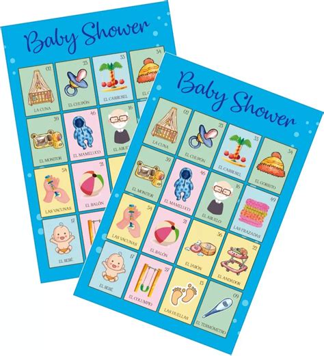 Loteria Baby Shower Nino Kit Imprimible Con Tablas Oferta Pagina