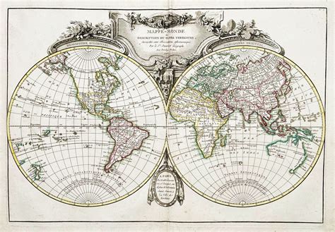 Mappe Monde Ou Description Du Globe Terrestre World Map Weltkarte