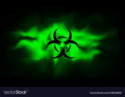 Biohazard Sign On A Background Infected Green Vector Image