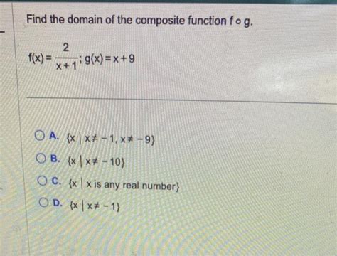 Solved For The Given Functions F And G Find The Requested