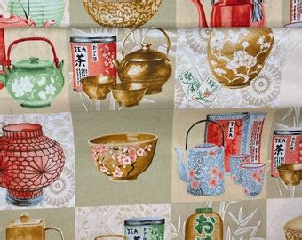 Teapots Fabric Japanese Vintage Teapots Bamboo Whisks By Honoluludesign