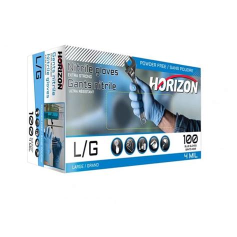 Horizon Blue Mil Nitrile Disposable Work Gloves X Large Macmor