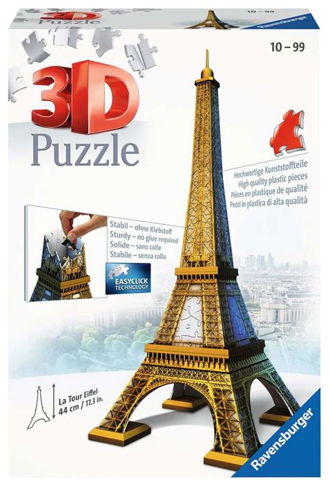 Eiffel Tower 3D Puzzle - Night Edition-216 piece puzzle - Athena Posters