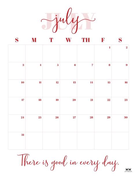 Printable Calendar July 2022 Calendar Spot