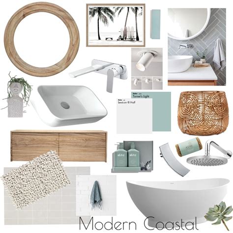 Coastal Modern Bathroom Interior Design Mood Board By Crystal Morris