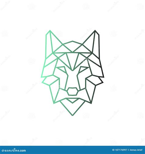 Logotipo De Cabeza De Lobo De Arte De Línea Moderna Ilustración del