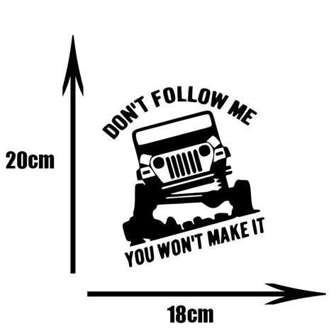 Car Parts And Accessories Dont Follow Me Jeep Vinyl Sticker Sticker