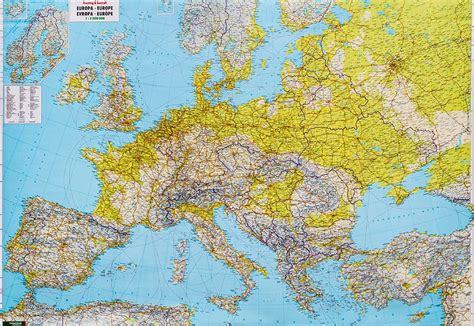 Europa Mapa Cienna Drogowa Arkusz Papierowy A