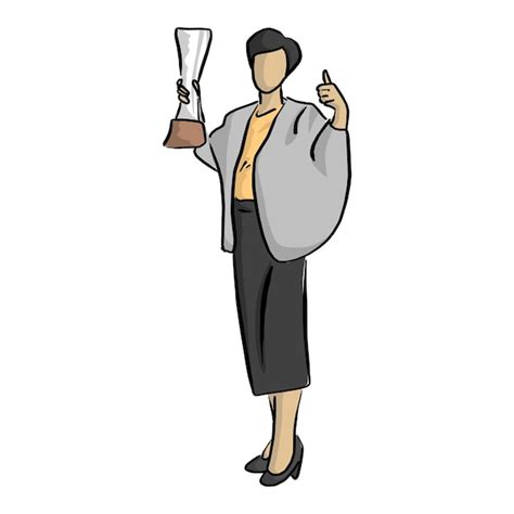 Premium Vector Business Man Holding Trophy With Thumb Up Vector