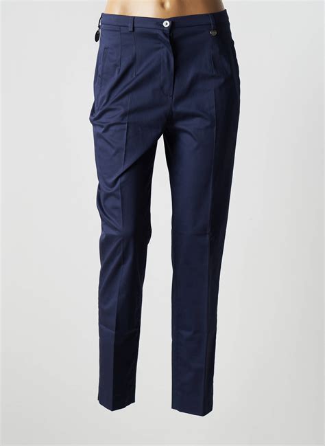 Bruno Saint Hilaire Pantalons Chino Femme De Couleur Bleu