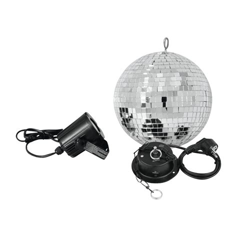 EUROLITE mirror ball set with LED spot Ø 20cm Lights co uk