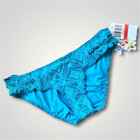 Becca Swim Nwt Becca Turquoise Crocheteyelet Bikini Bottome Poshmark