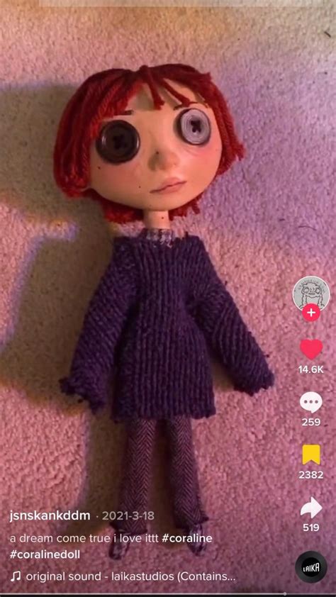 coraline doll | Coraline doll, Diy doll, Art dolls handmade