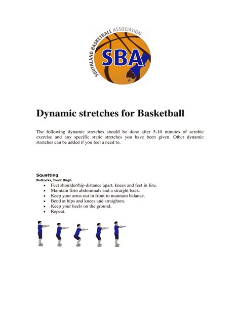 Fillable Online Dynamic Stretches For Basketball Fax Email Print