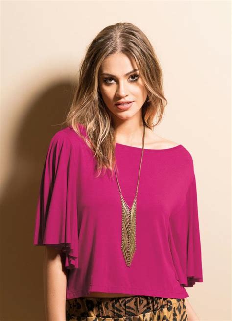 Blusa Mangas Morcego Pink Quintess