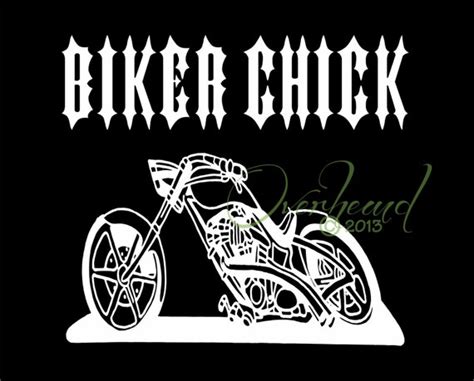 Biker Chick Decal Motorcycle Laptop Window Vinyl Car By Overhemd