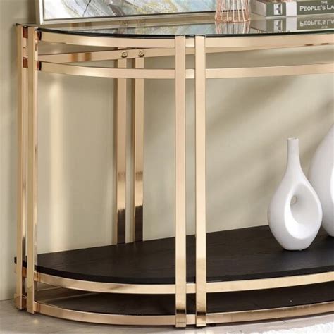 Furniture Of America Newsel Contemporary Glass Top Console Table In