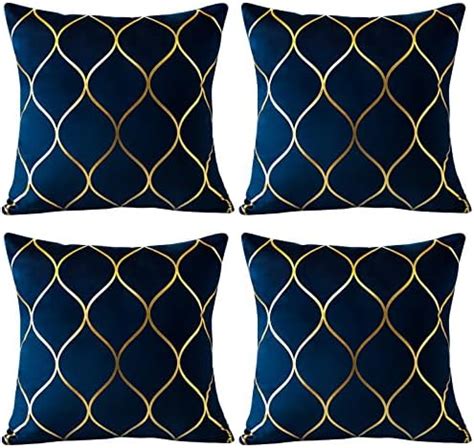 JOTOM Velvet Cushion Covers 45x45cm Gold Geometric Decorative Pillow