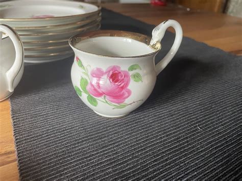 Meissen Meissner Porzellan Rote Rose Schwanenhals Kaffeeservice 6