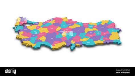 Turkey Political Map Of Administrative Divisions Provinces Colorful