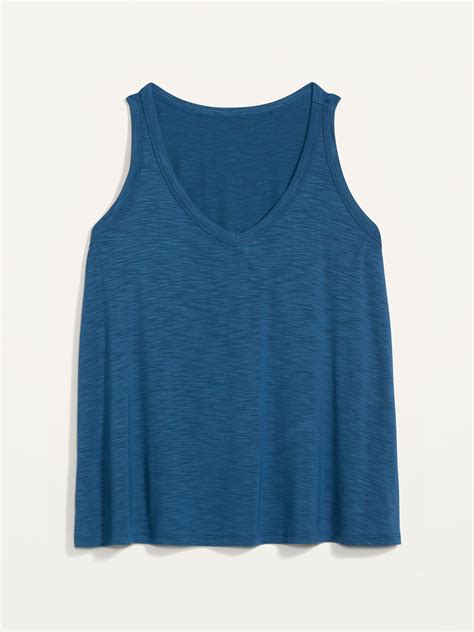 Luxe Slub Knit Plus Size V Neck Tank Top Old Navy