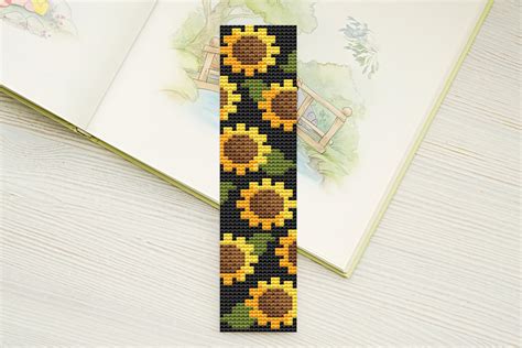 Sunflower Bookmark Cross Stitch Pattern Modern Cross Stitch Etsy