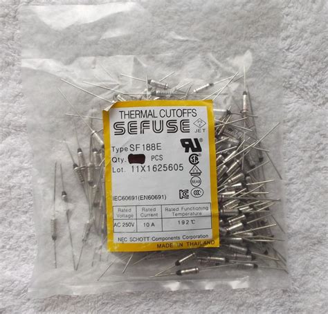 Thermal Fuse Cut Off SEFUSE SF E Range 250V 10A Multi Packs With Crimp