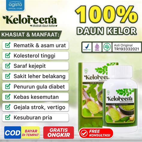 Jual BPOM Kapsul Daun Kelor Asli Original KELOREENA Isi 100 Dan 50