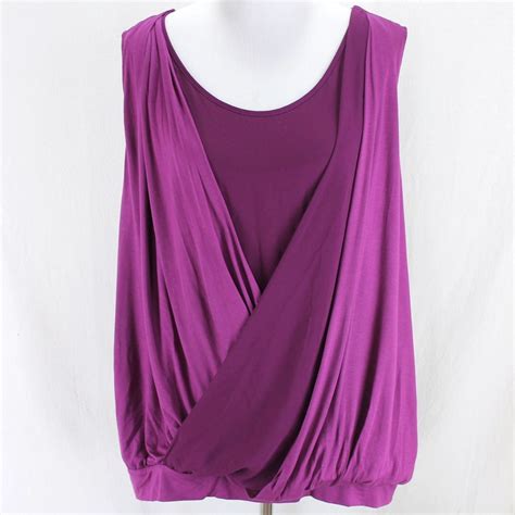 Lane Bryant Drape Tank Top Sz 2224w Purple Sleeveless Rayon Knit