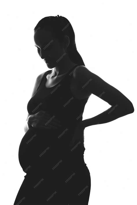 Premium Photo Silhouette Portrait Of Pregnant Woman On White