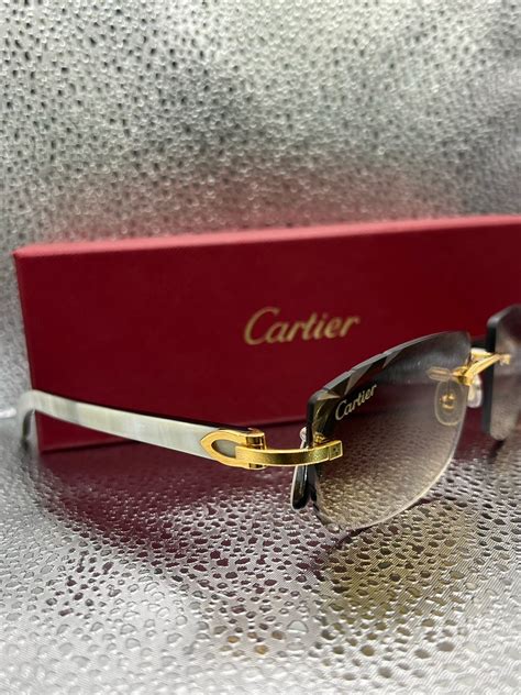 Cartier White Buffalo Horn Sunglasses Grailed