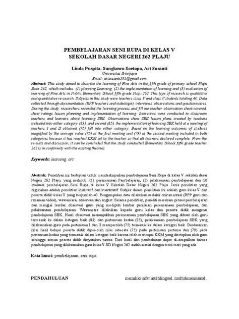 Pembelajaran Seni Rupa Anak | PDF | Cognition | Methodology