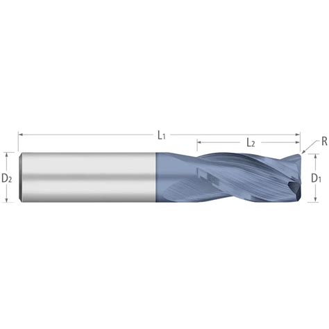 Titan USA Corner Radius End Mill 3 4 Dia 1 1 2 LOC 0 1250