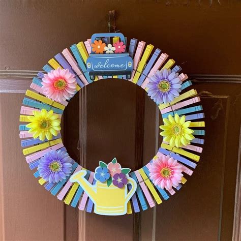 Clothespin Wreath Etsy