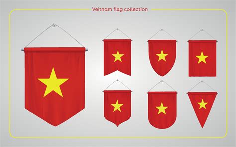 Vietnam flag set collection 14235136 Vector Art at Vecteezy