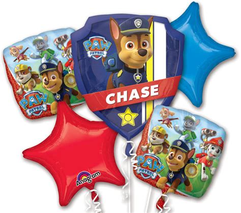 Chase & Marshall Paw Patrol Birthday Balloon Bouquet Helium Balloons ...