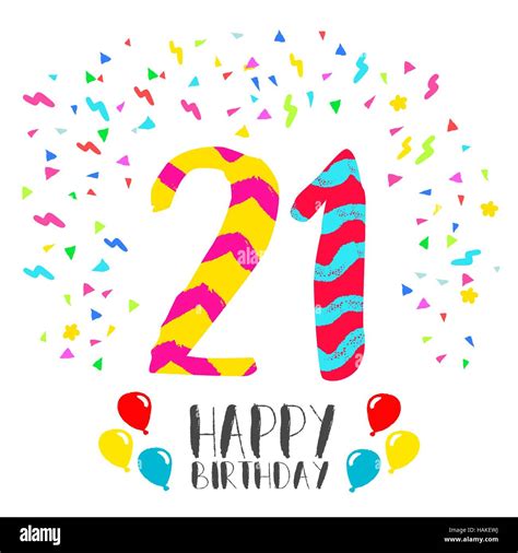 21st Birthday Balloon Stock Vector Images Alamy