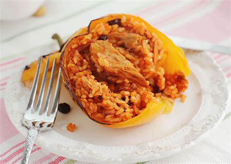 Pimientos rellenos de arroz y atún PequeRecetas