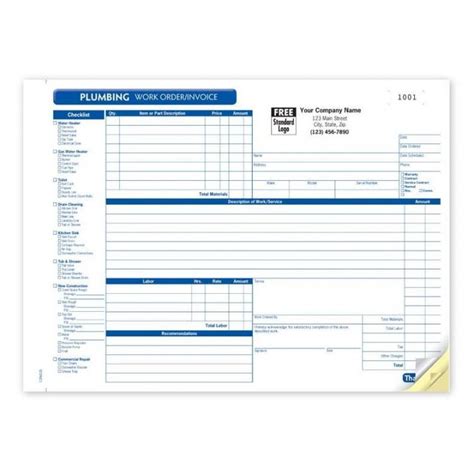 Printable Plumbing Work Order Forms Furniture Wood Plumbing Work Estimate Template Sample