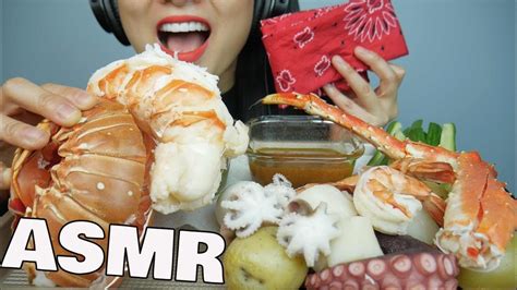 Asmr Seafood Boil Giant Lobster King Crab Octopus Shrimp Eating