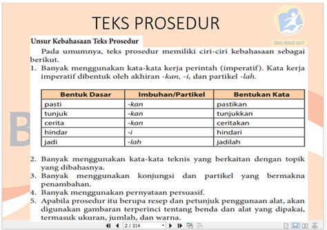 Sebutkan Unsur Unsur Kebahasaan Teks Prosedur