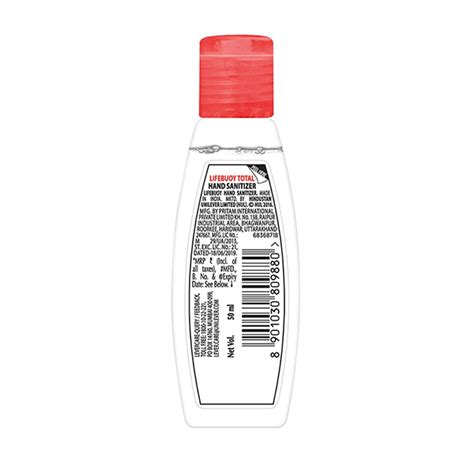 Buy Lifebuoy Total Germ Kill Hand Sanitizer 50 Ml Online At Best Price Hand Washessanitizers