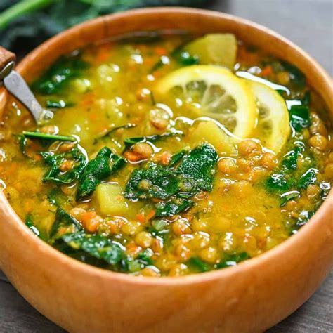 Vegan Lebanese Style Lemon Garlic Lentils Soup